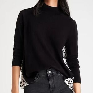 Black Sweater with Polka Dot Detail Back